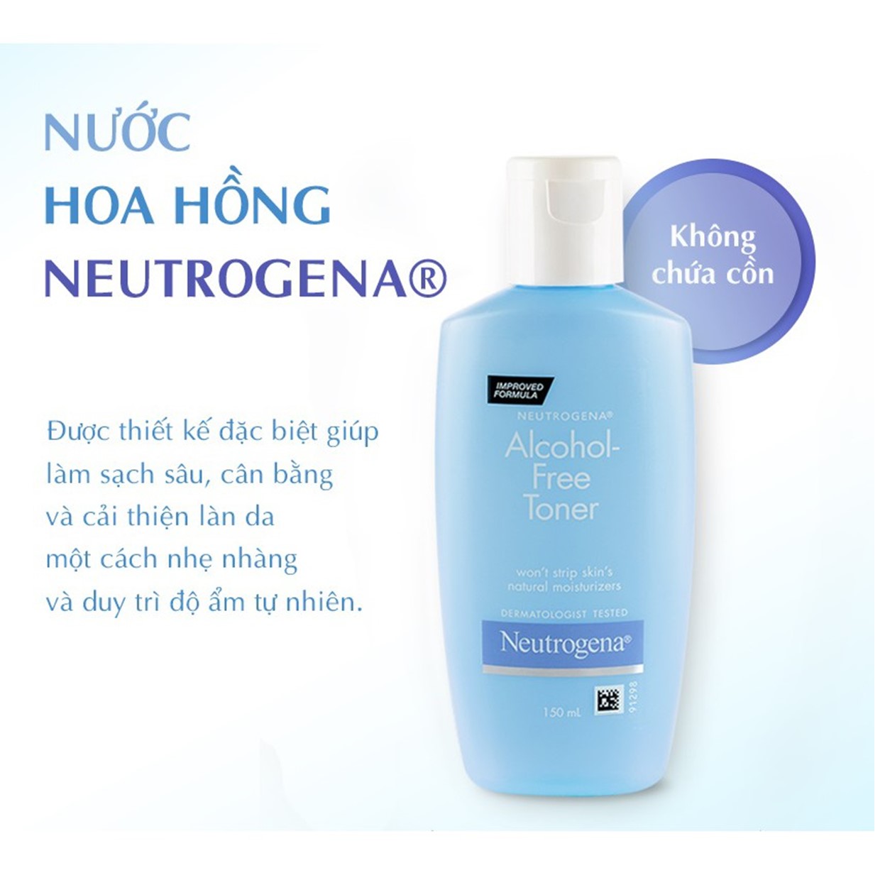 Hình ảnh Nước hoa hồng không chứa cồn Neutrogena Alcohol Free Toner 150ml 