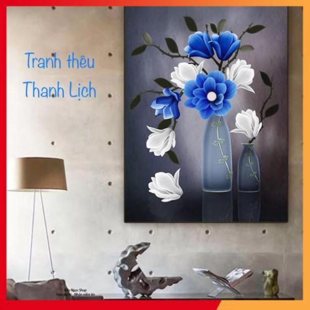 TRANH ĐÍNH ĐÁ Bình Hoa Xanh ABC 3D Ailuo AL71906 - Chưa đính