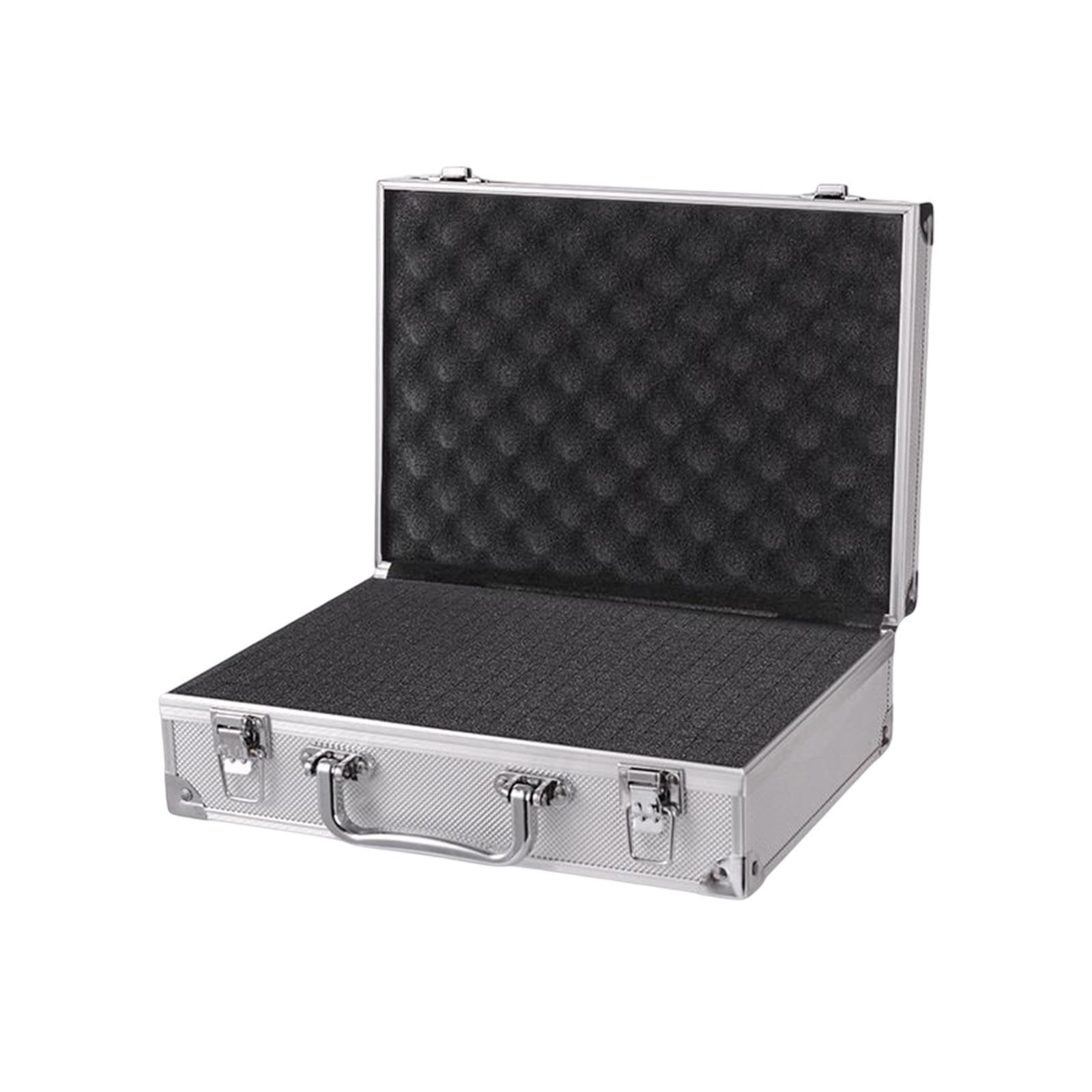Aluminum Alloy Carrying Case Lightweight Waterproof Briefcase Multipurpose Black