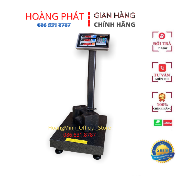 CÂN ĐIỆN TỬ CÂN HÀNG 300kg QUA. Có kích thước bàn cân 40x50cm, Chuyên dụng dành cho nhà máy, công xưởng, nhà đình