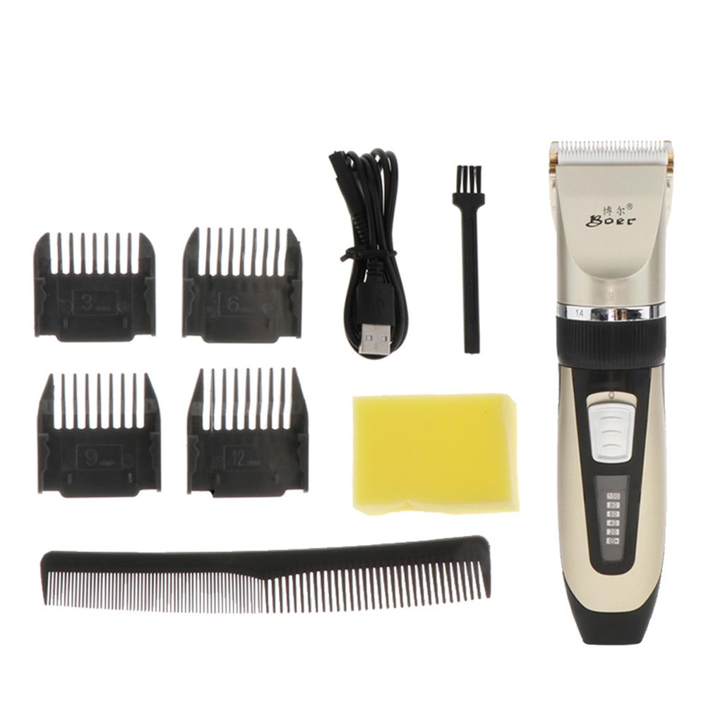 Unisex Rechargeable Low Noise Adjustable Speed Electric Hair Trimmer Kit