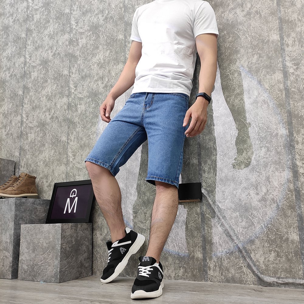 Quần short jean nam MĐ Q391 xanh nhạt