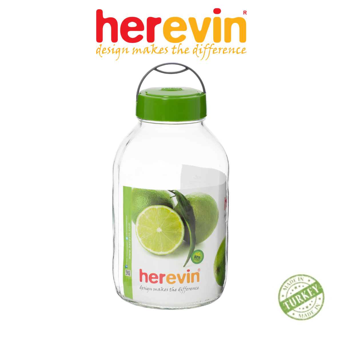 Bình Ngâm Thuỷ Tinh Herevin Tròn 5L - HEBI131831-000