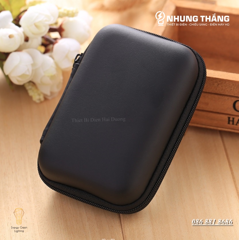 Túi Lưu Trữ Phụ Kiện Bảo Vệ Ổ Cứng Di Động , Dây Cáp USB , Tai Nghe - Có Dây Khóa Kéo Tiện Lợi - Nhiều Màu sắc Lựa Chọn