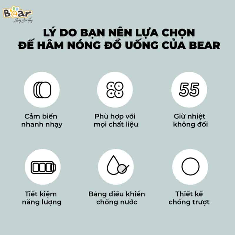 Đế hâm nóng đồ uống Bear DRBD-C16J5. Hàng chính hãng