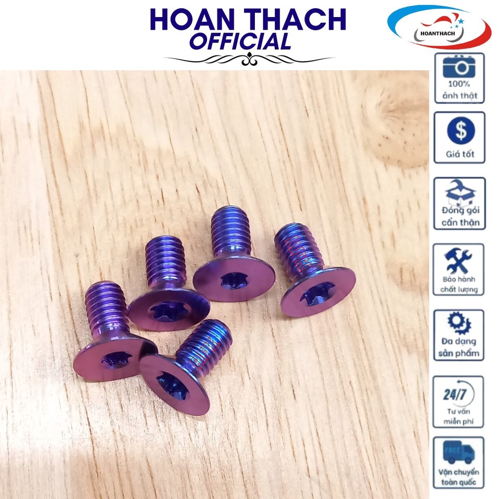 Ốc 6L10 Đầu Âm Xanh Tím Dùng cho nhiều dòng xe  SP016445 (giá 1 con)