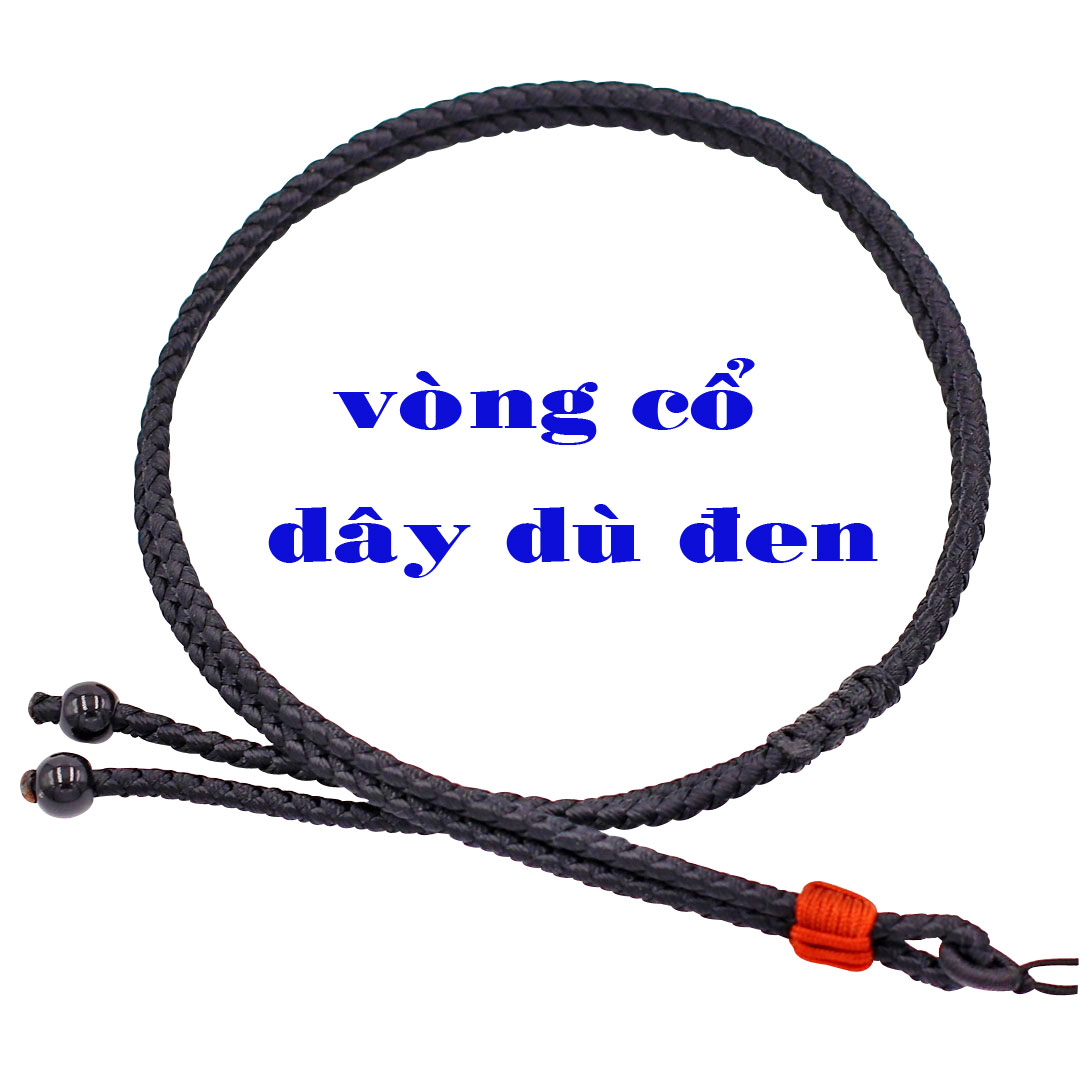 Mặt Phật Bất động minh vương đá thạch anh đen 3.6 cm kèm vòng cổ dây dù đen - mặt dây chuyền size M, Mặt Phật bản mệnh