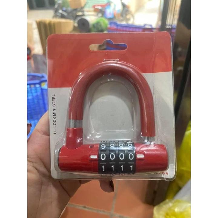 Ổ khóa mini chống trộm thông minh 4 mã số cao cấp hình chữ U - T2K Shop