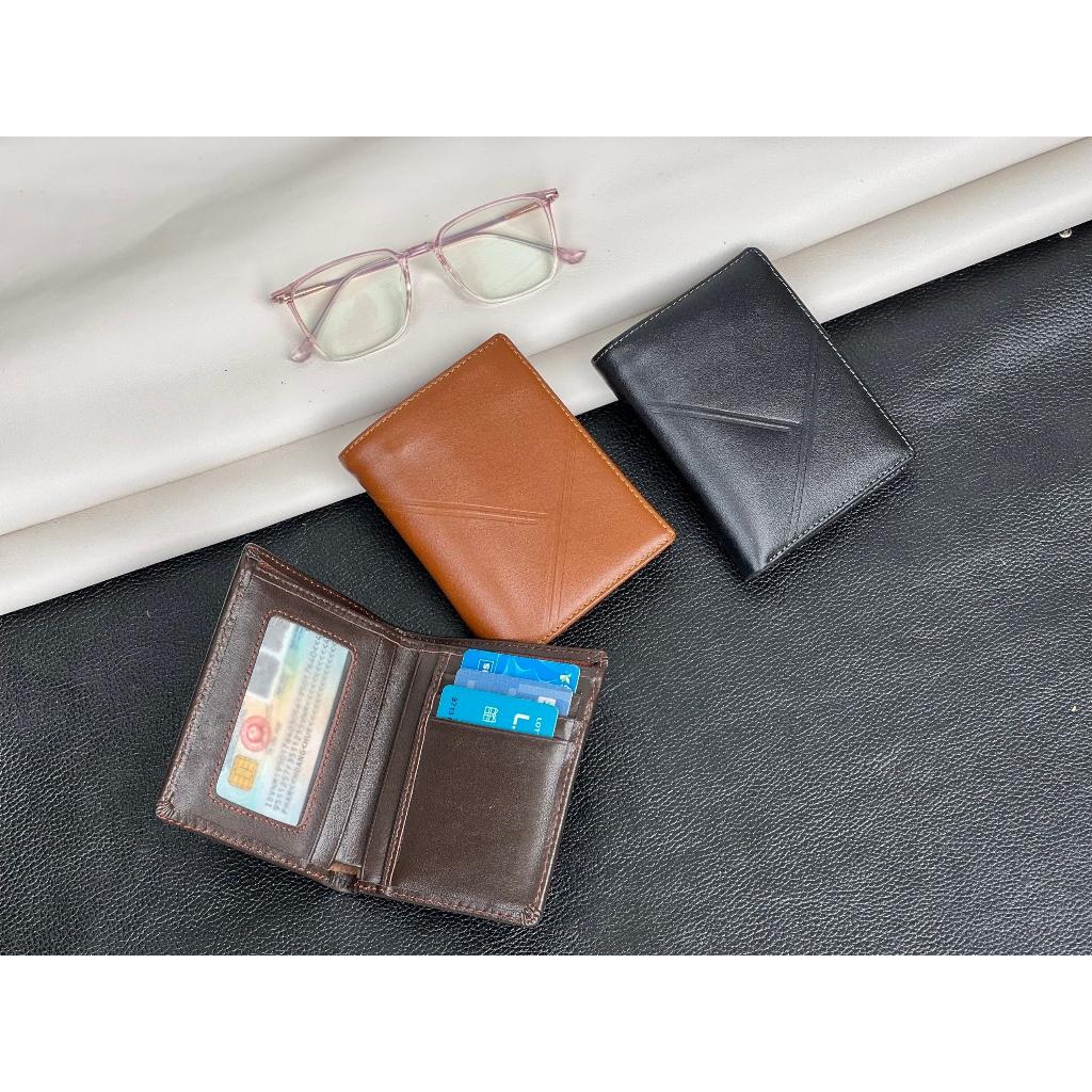 Ví Nam Da Bò Nappa Sọc L Tc - Ví Nam Da Hàng Cao Cấp Chất Da Bò Thật 12x 9.x 2.5 cm - GENNIN STORE