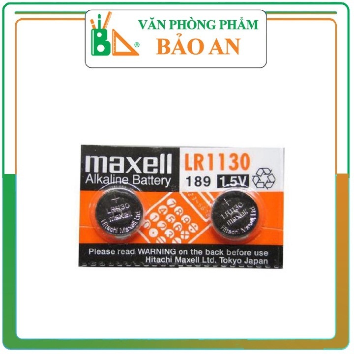 Pin LR1130 189 AG10 Maxell Alkaline 1.5V - Pin LR1130 Maxell 1.5V dành cho máy đo đường huyết, cân điện tử và các loại máy ( 1 Viên)