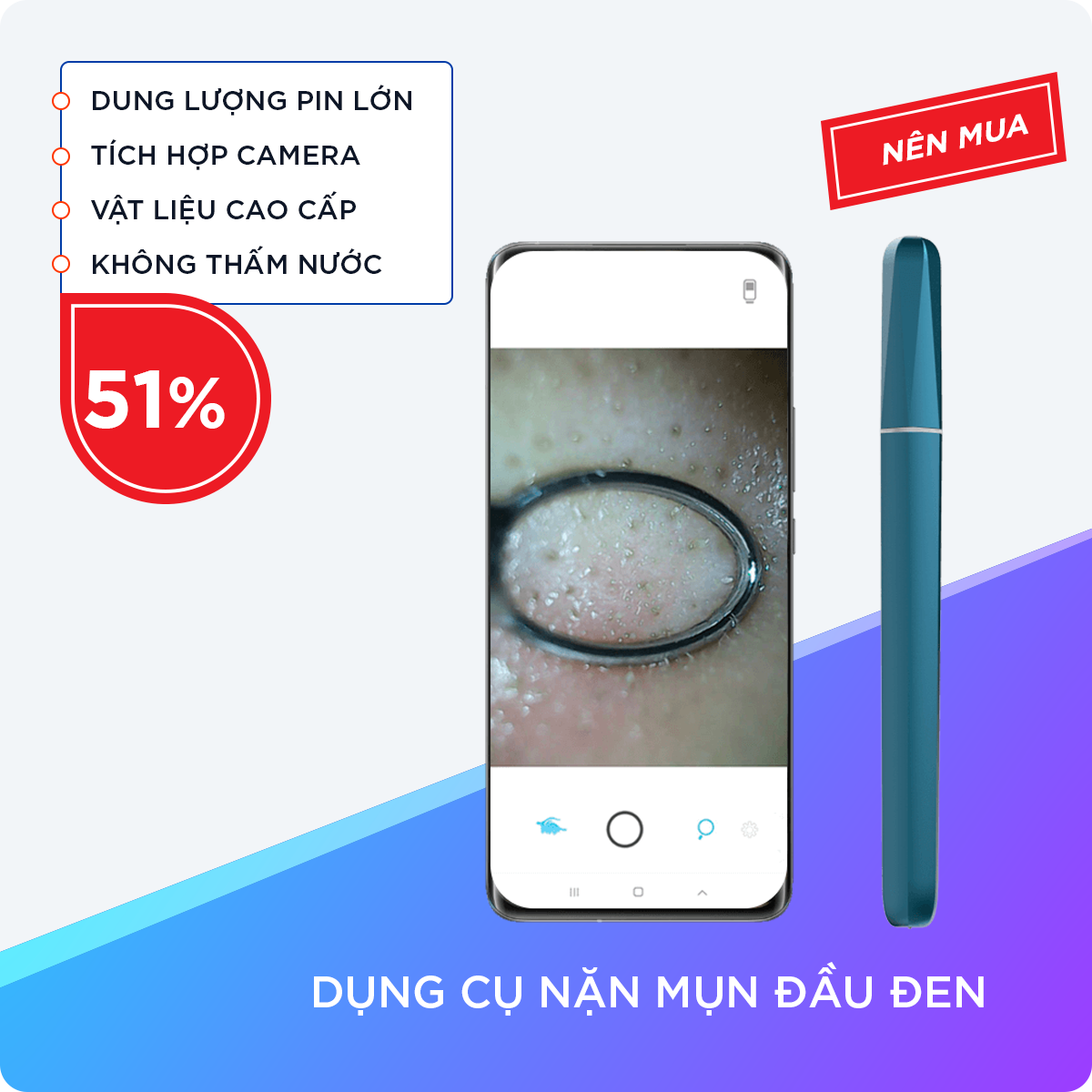 Máy Hút Mụn, Bộ Dụng Cụ Nặn Mụn Cám Thông Minh