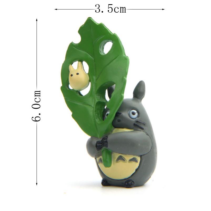 KHO-HN * Mô hình Totoro che lá cùng với Chibi Totoro trang trí tiểu cảnh, móc chìa khóa, DIY
