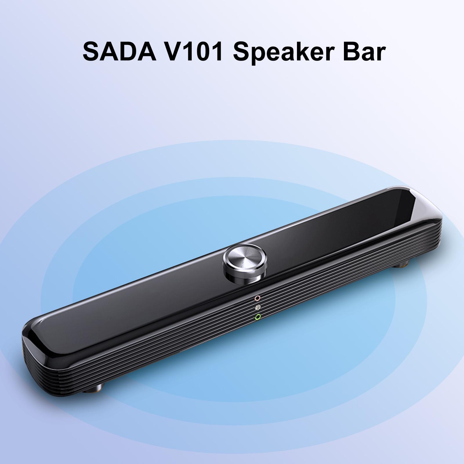 Loa máy tính SADA V101 3,5mm có dây,Âm thanh trầm phong phú,Loa Soundbar hỗ trợ USB cho PC TV