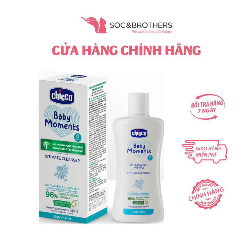 Gel vệ sinh vùng riêng tư cho bé gái chiết xuất Hoa cúc Chicco 0M+