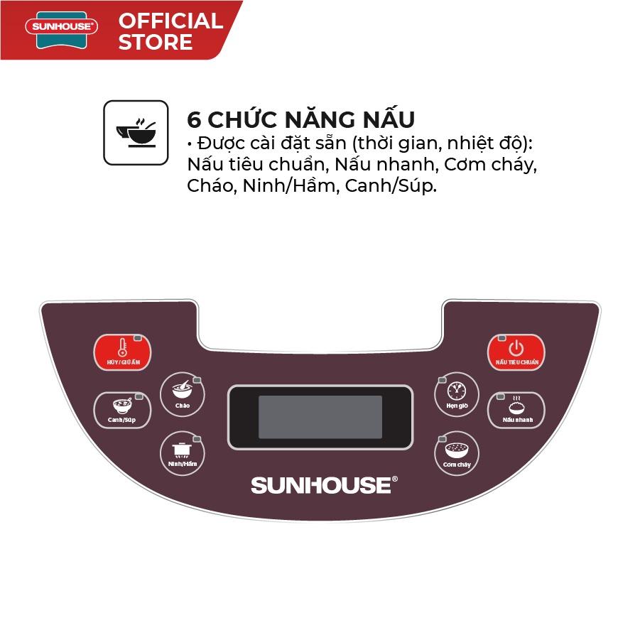 [Hàng Chính Hãng] Nồi cơm điện tử 1.8L Sunhouse SHD8909 - Bảo Hành 12 Tháng Toàn Quốc