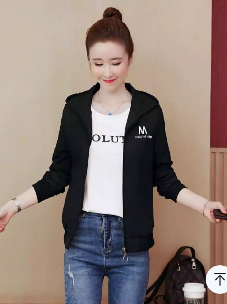 [FREESHIP] Áo khoác Gió Nữ Chất Dù Có 2 Lớp Có Phối Nón Bao Đẹp Hot Trend Có In Chữ M HTM FASHION - Gold