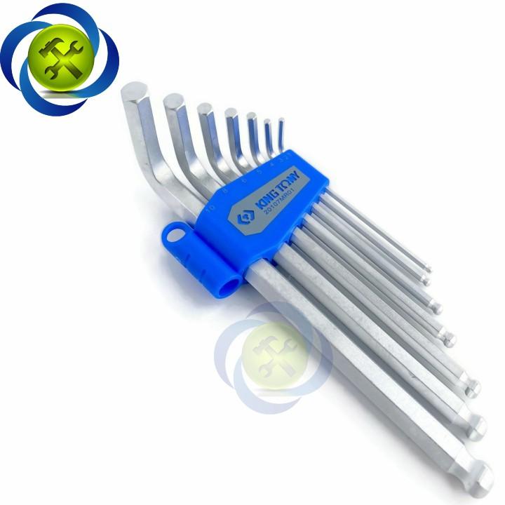 Bộ lục giác đầu bi ngắn Kingtony 20107MR01 có 7 cây