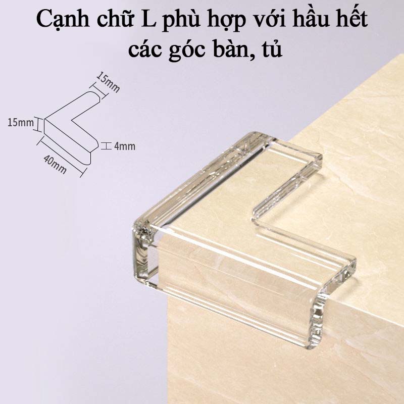 Miếng Bọc Cạnh Bàn Silicon Xốp Bịt Góc Bàn Tránh Va Chạm Miếng Bịt Góc Nhọn Của Bàn Tủ Chất Nhựa Dẻo An Toàn Cho Bé