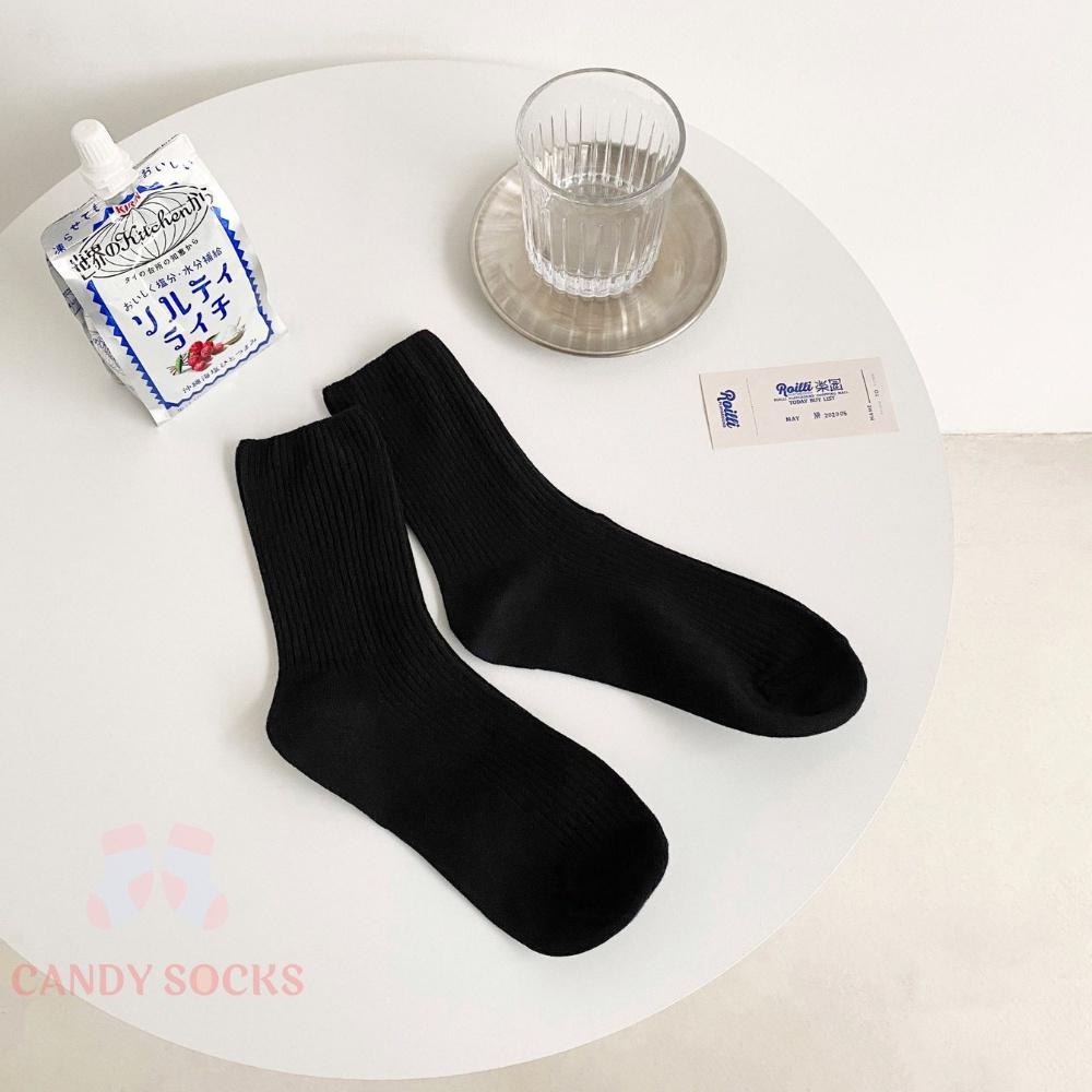 Tất nữ vớ nữ cổ trung, Set 5 đôi tất nữ phong cách Hàn Quốc, co dãn 4 chiều, chất liệu cotton Hàn cao cấp TN-179