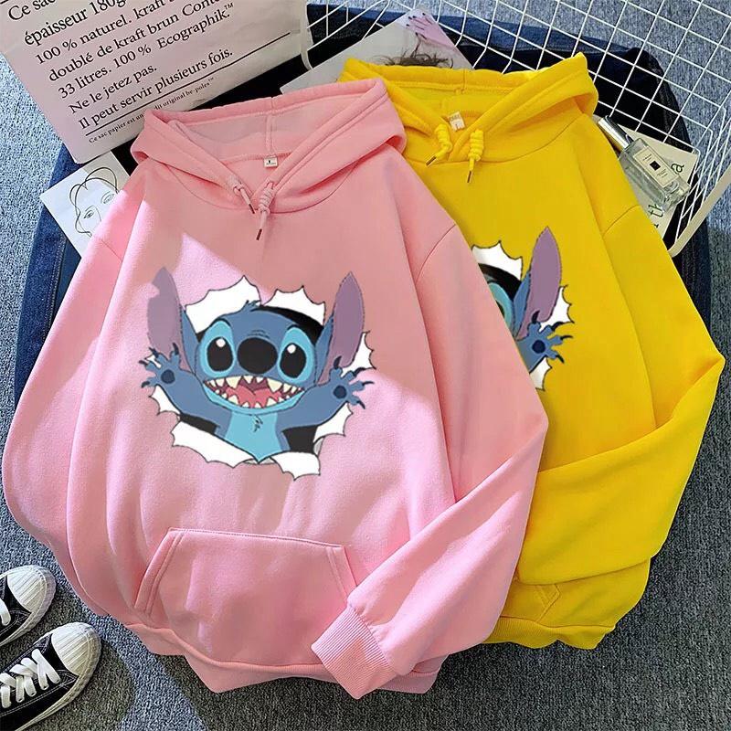 Áo hoodie nam nữ in hình stitch dễ thương,vải nỉ bông nón 2 lớp