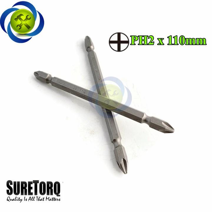 Mũi vặn vít 2 đầu PH2 Suretorq 1674-0302 PL màu xám dài 110mm (2 mũi)