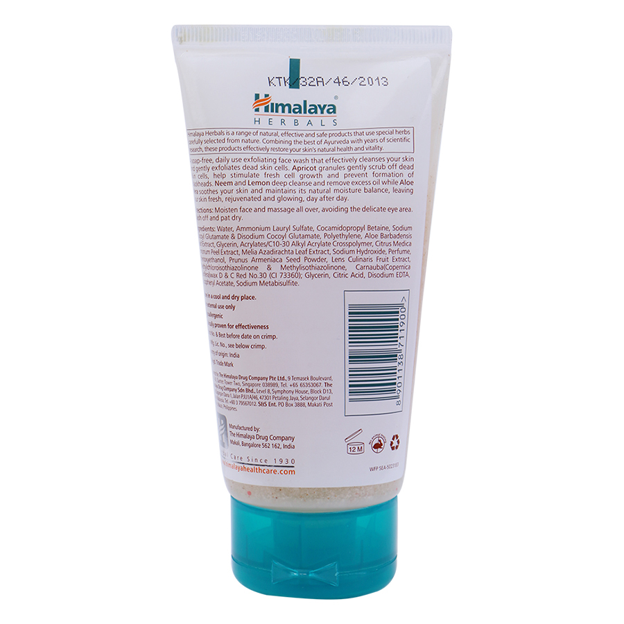 Sửa Rửa Mặt Tẩy Tế Bào Chết Hằng Ngày Ngừa Mụn Đầu Đen Himalaya Herbals