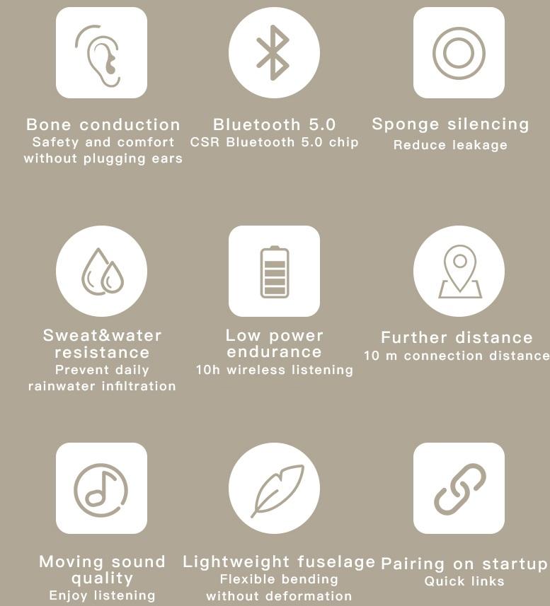 Bluetooth Headset Bone Conduction Wireless Ear-mounted Sports Waterproof Headset