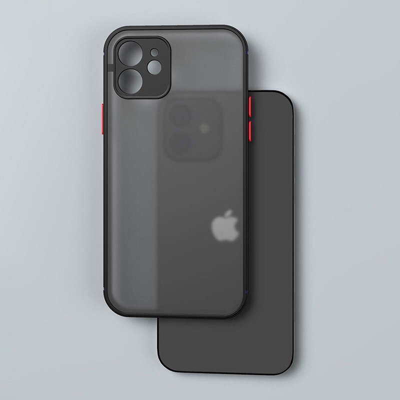 Ốp Điện Thoại Nhám Trong Mờ Chống Sốc Có Nút Cho Iphone 13 promax, 12 promax, 11 promax, xsmax, 7plus, 6plus_B059