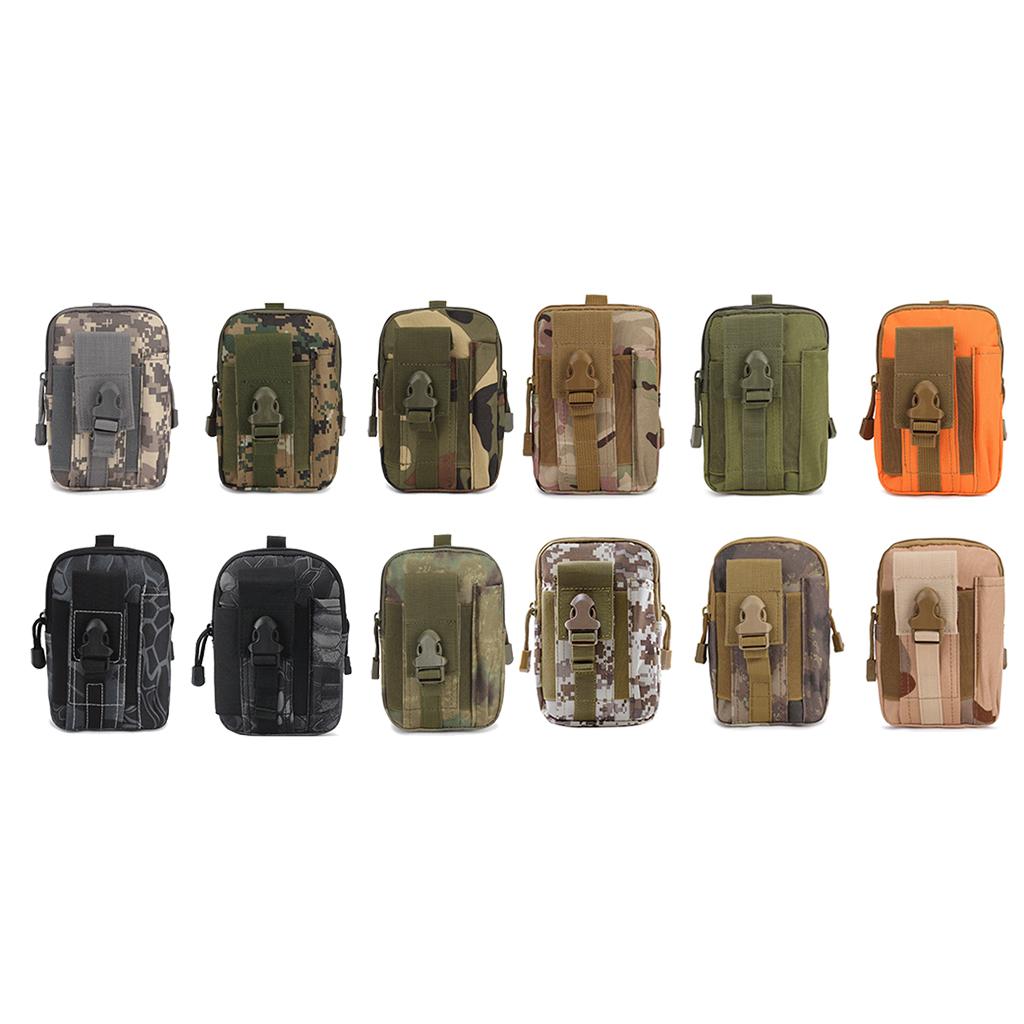 Tactical Compact 600D Oxford Cloth Waterproof Multipurpose Utility Gadget Belt Waist Bag with Cell Phone Holder for Camping Hiking Soprts