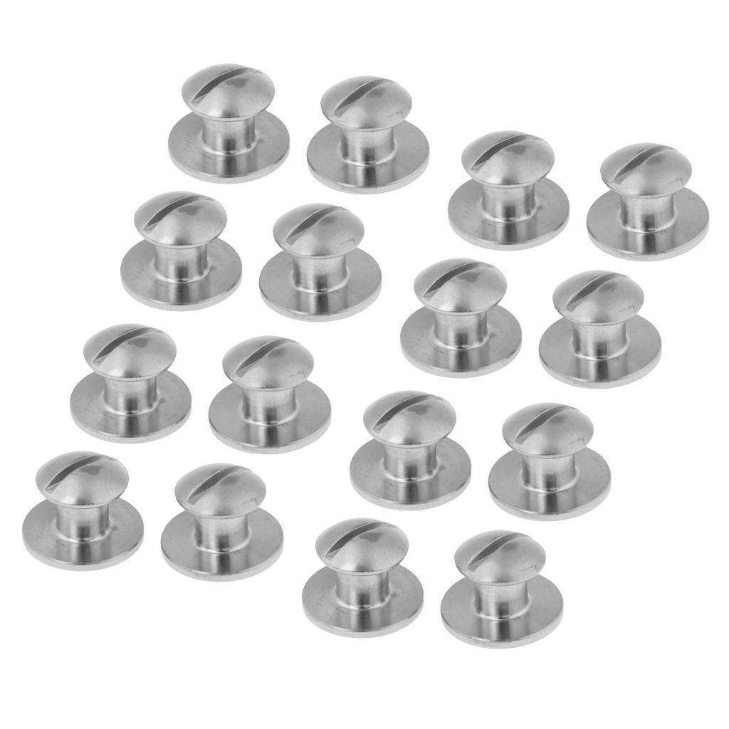 16pcs 316 Stainless Steel Book Screws for Technical Scuba Diving Backplate Pad & BCD Attachment - Strong & Durable