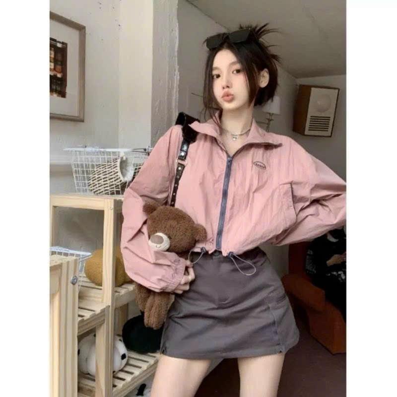 [FREESHIP] Áo Khoác Dù Nữ Phối Phong Cách Form Rộng Dáng Lửng Hàng Xinh Mặc Mát Mẻ Cổ Áo Đẹp Hot trend HTM FASHION - Trắng