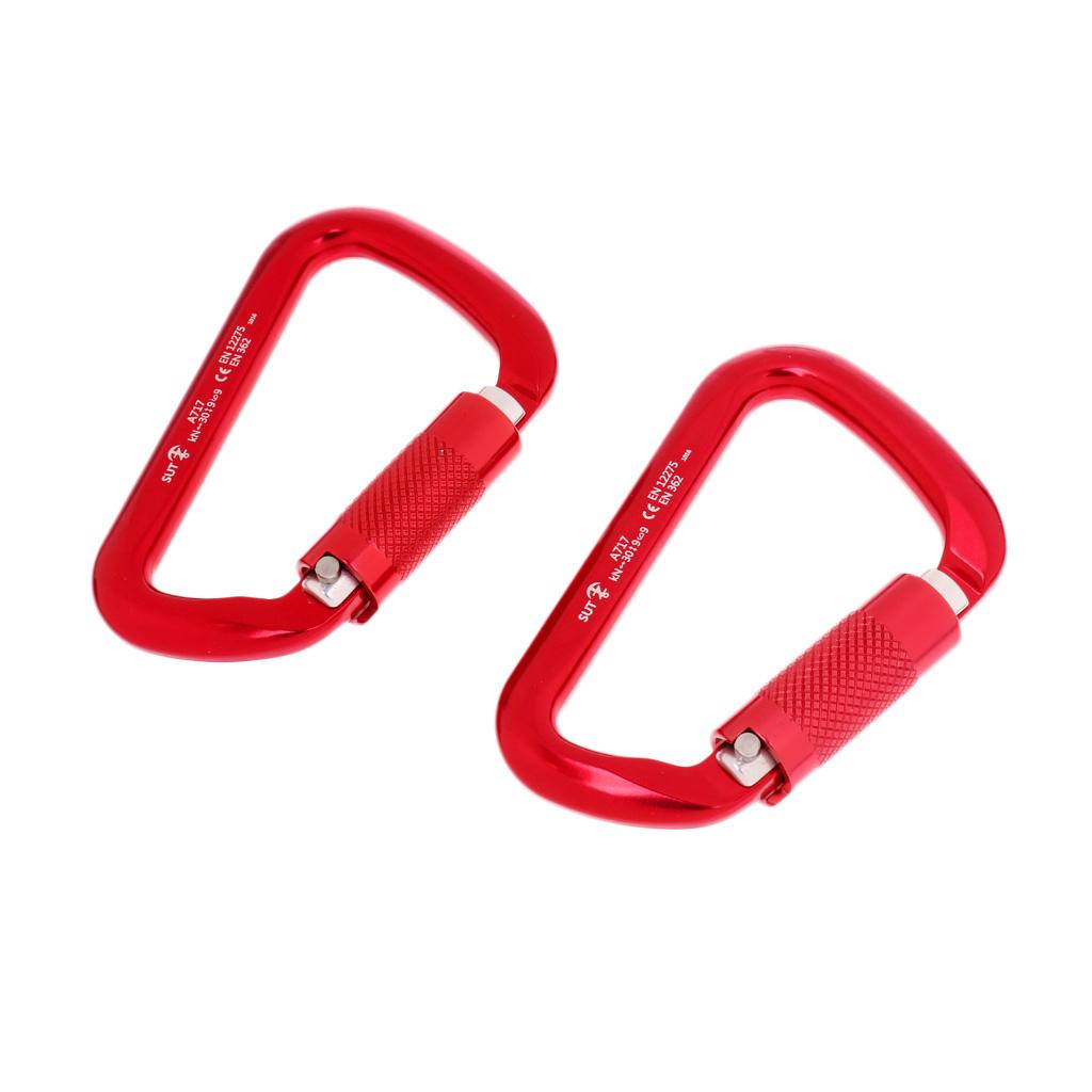 1 Pair 30KN D-Ring Twist Auto Locking Rock Climbing Carabiner Rescue