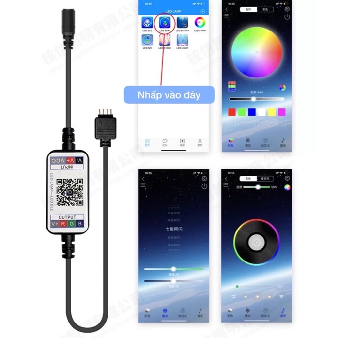 Cuộn dây đèn Led 5050 RGB 16 triệu màu điều khiển qua APP, nhấp nháy theo nhạc quẩy Tiktok