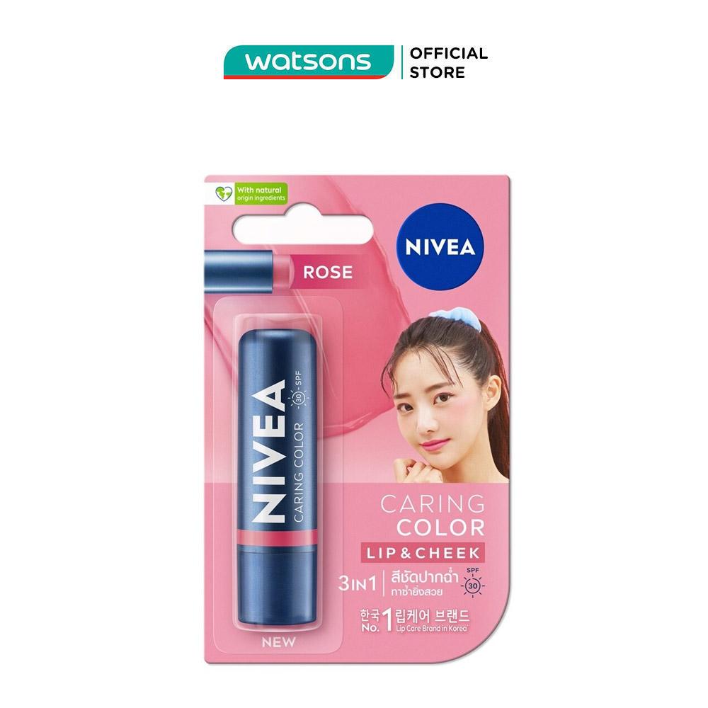 Son Nivea Caring Color Lip &amp; Cheek Rose 4.8g