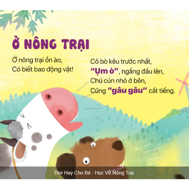 Sách - Thơ hay cho bé học về Nông trại