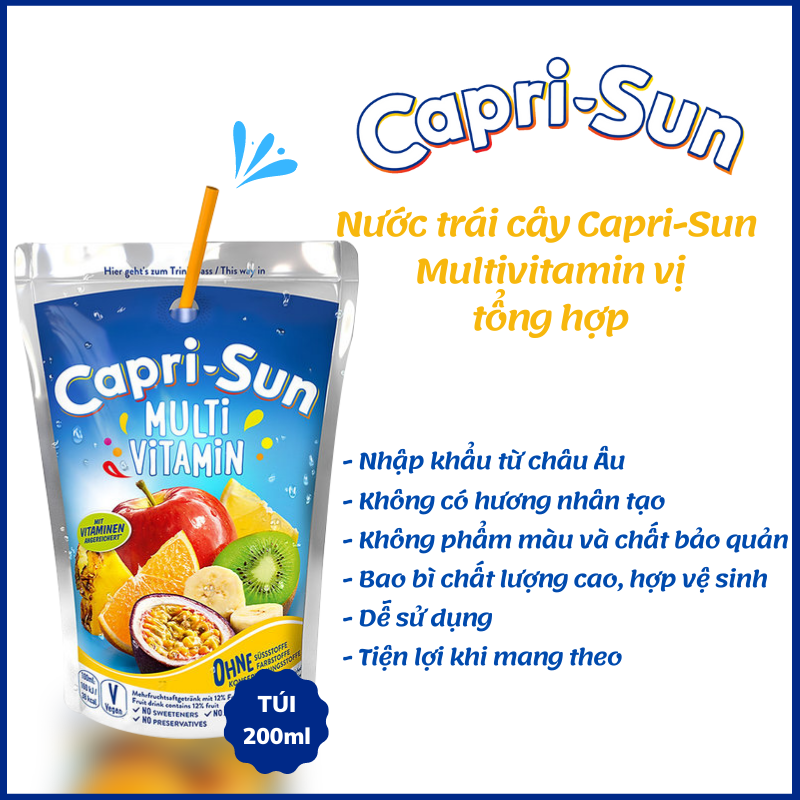Hình ảnh Nước trái cây Capri Sun vị MultiVitamin 200ml - hàng nhập  khẩu Đức chính hãng