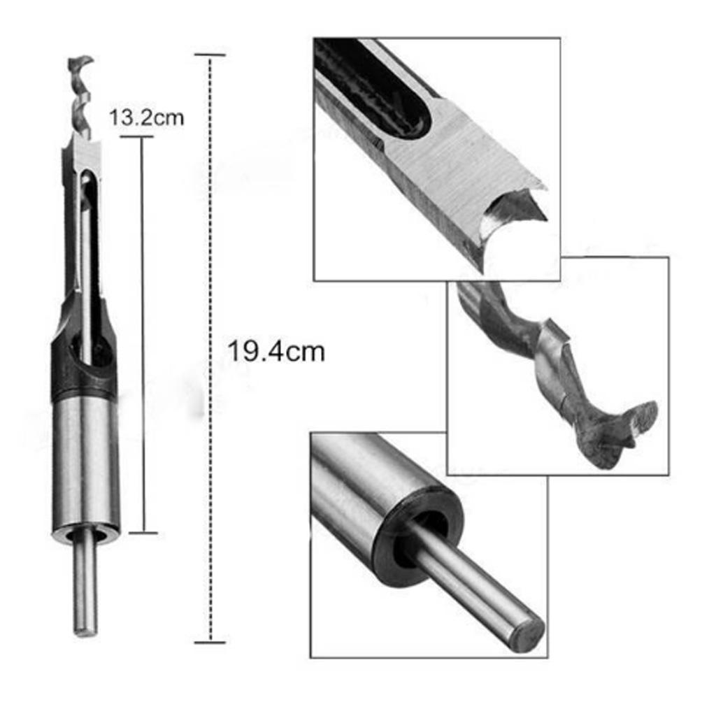 2pcs Hardness HSS Square Drill Bit Hole Saw Cutter Woodworking Tools 8mm & 12mm