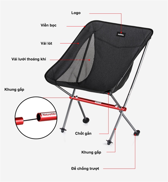 Ghế xếp dã ngoại siêu nhẹ Naturehike NH18Y050Z