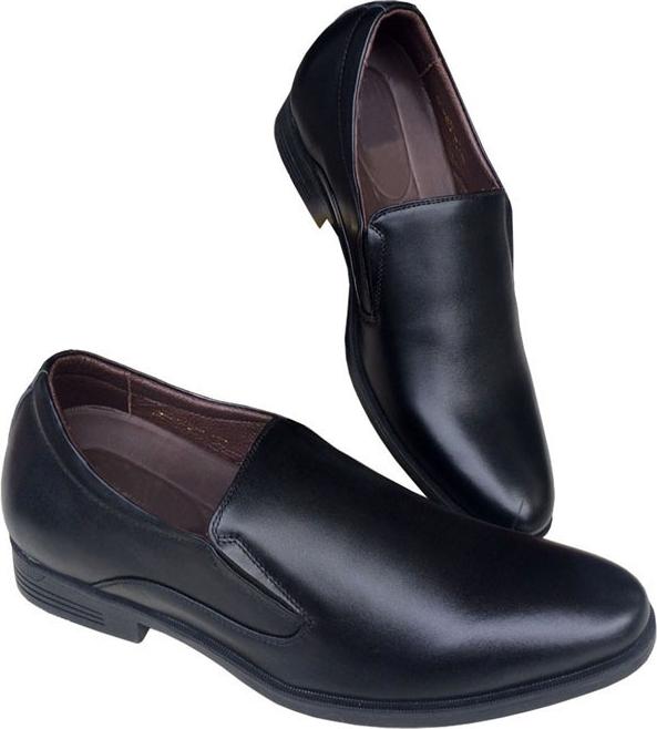 Giày nam tăng chiều cao đen da bò cao cấp TH - GT025