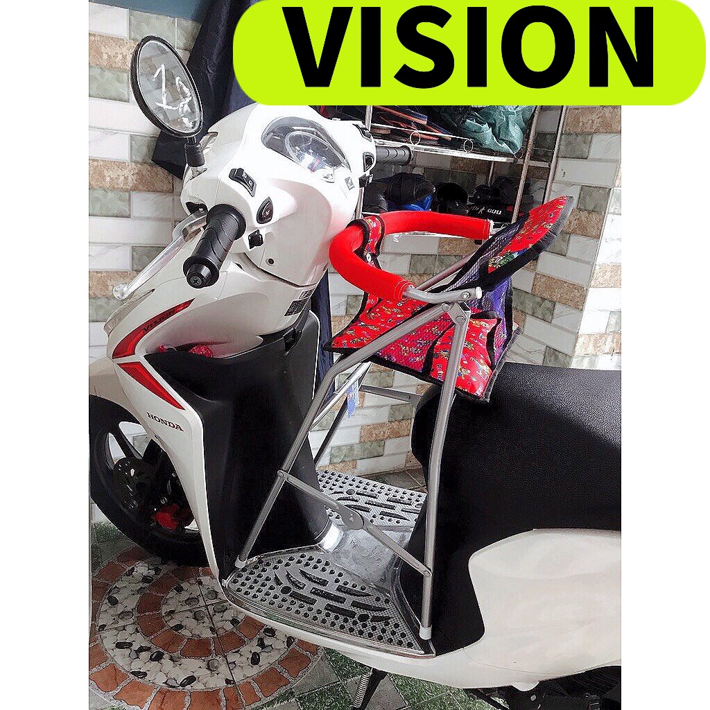 Ghế ngồi xe Vision cho bé , GHẾ GA XẾP SẮT SƠN TĨNH ĐIỆN