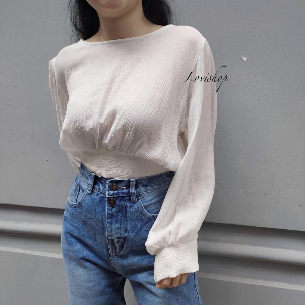 Áo croptop nơ sau Lovi
