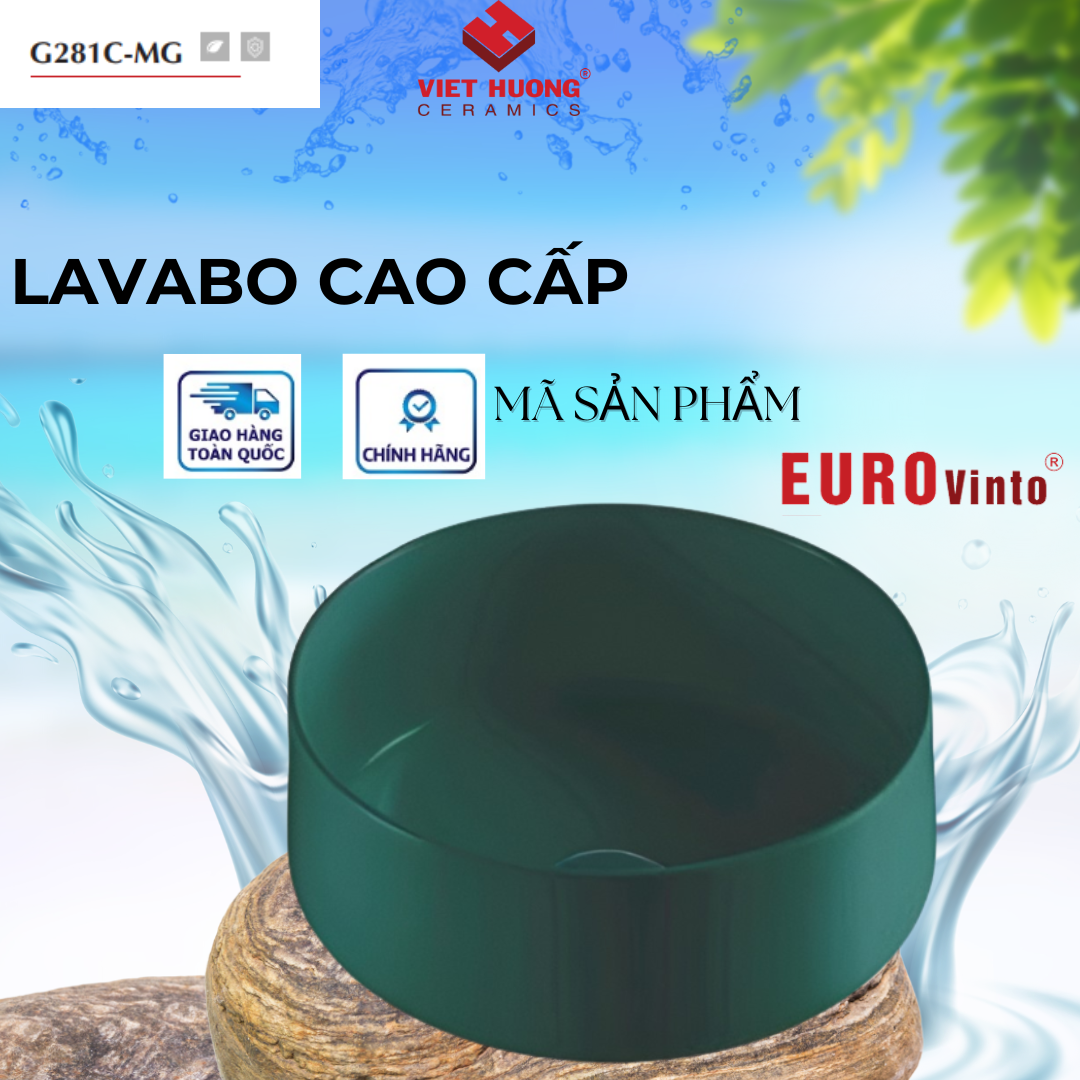 CHẬU RỬA MẶT LAVABO EUROVINTO CAO CẤP MÃ G281C-MG