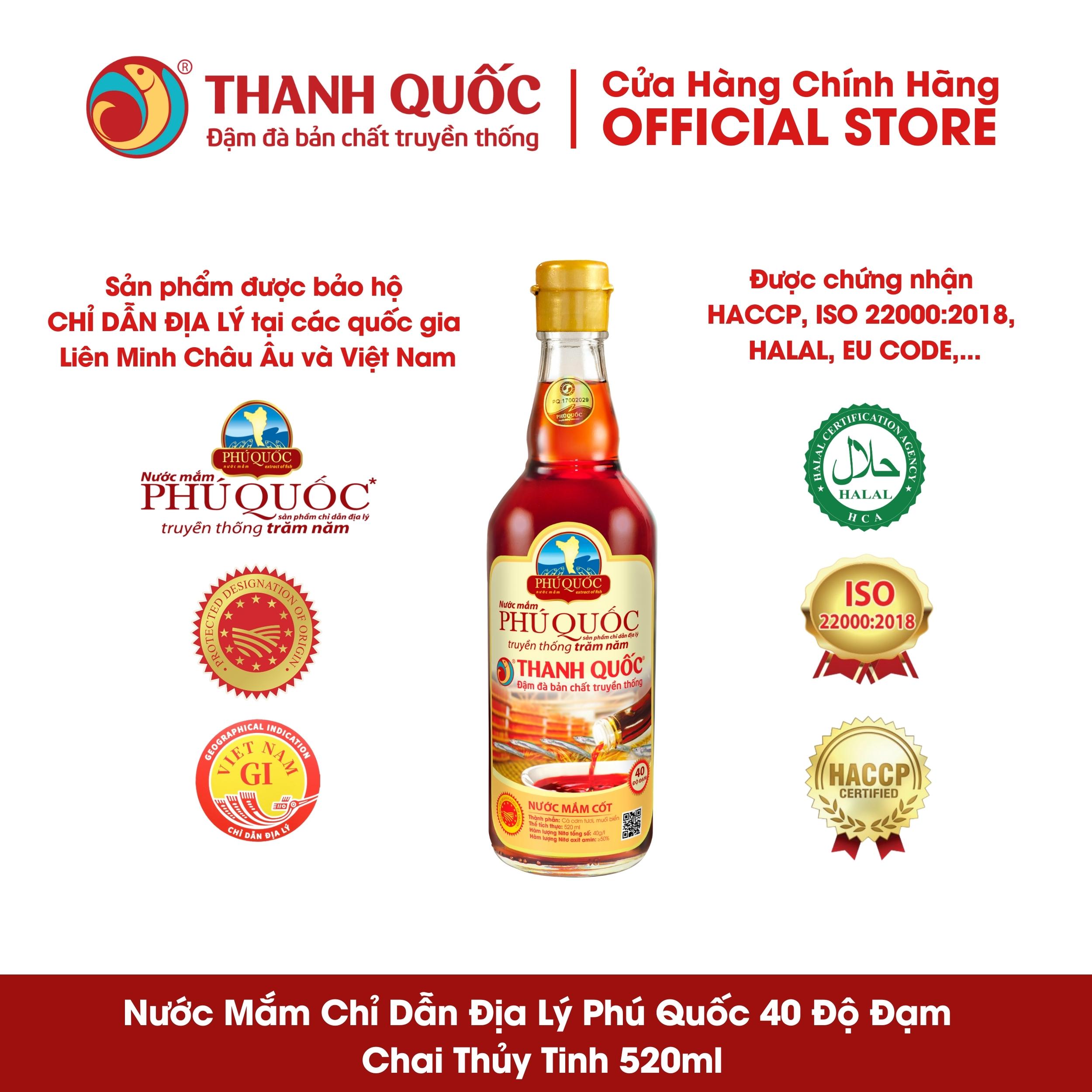Hộp 6 Chai Nước Mắm Phú Quốc - Thanh Quốc 520ml 40N