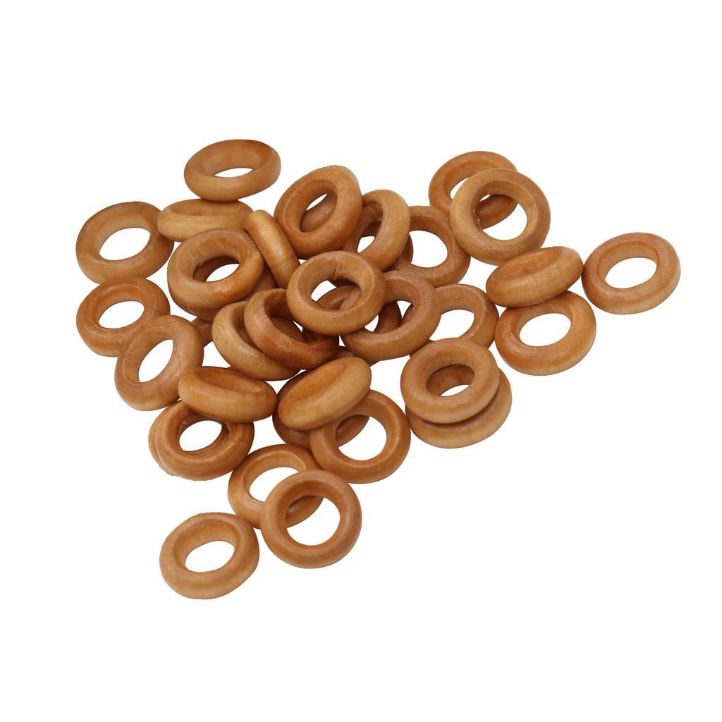 100Pcs Natual Unfinished Wooden Loop Ring Wood Ring Jewelry Making DIY Craft