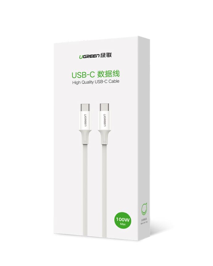 Cáp sạc USB-C sang USB-C UGREEN US300, hỗ trợ sạc nhanh công suất tối đa 100W, dòng 5A - Hàng chính hãng