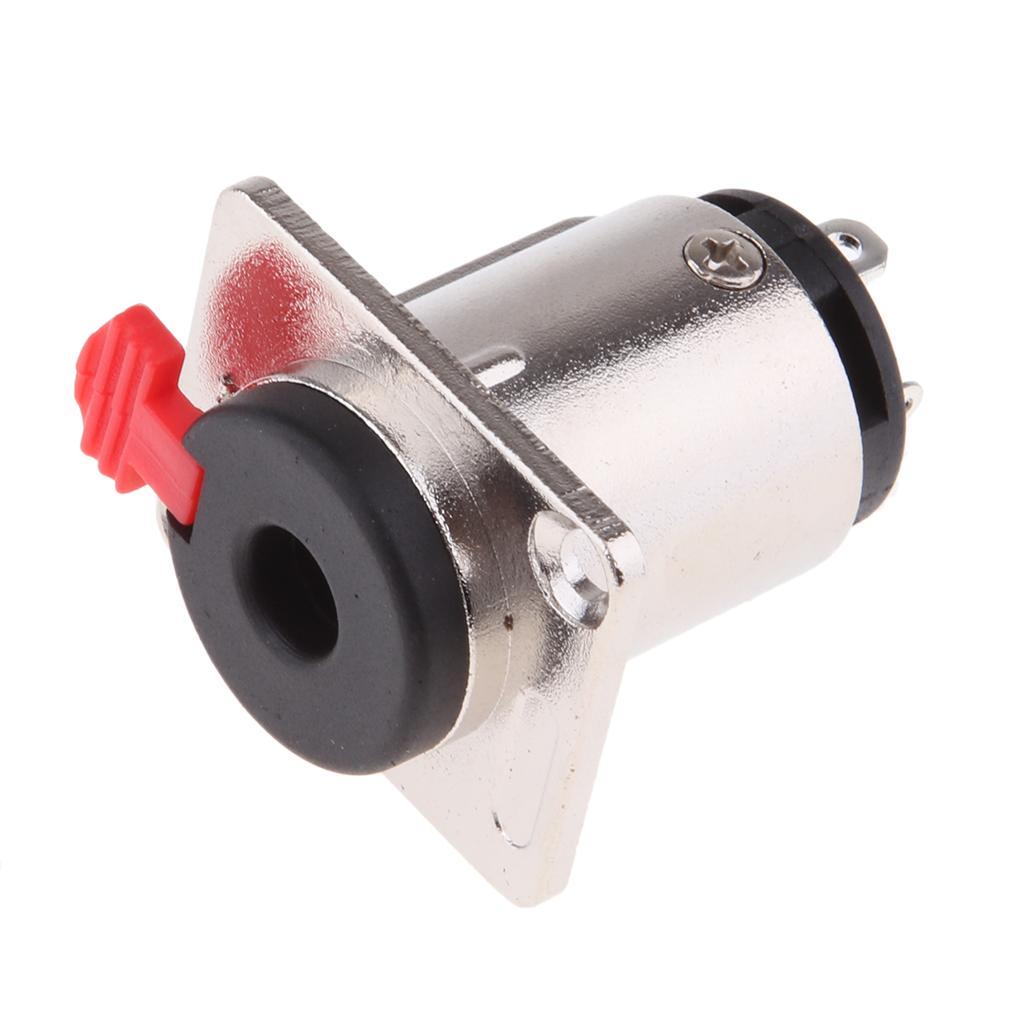 2x 6.35mm 1/4" Female Stereo TRS Audio Socket Jack Connector Chassis Mount