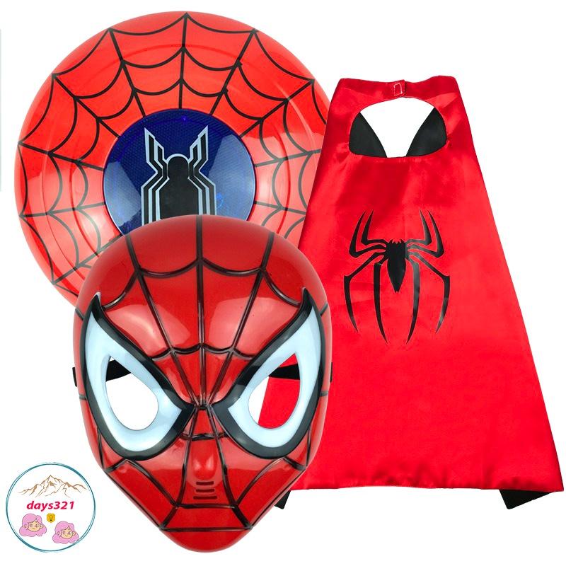 Khiên Phát Sáng Người Nhện Spiderman Có Đèn Nhạc Đội Trưởng Mỹ Cho Bé Hóa Trang Halloween