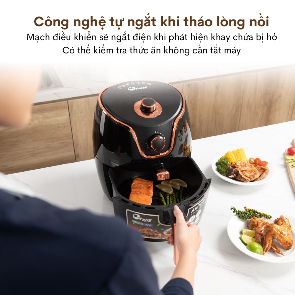 Nồi chiên không dầu 5 Lít nhập khẩu CN Nhật Bản FujiE AF4  - Hàng chính hãng