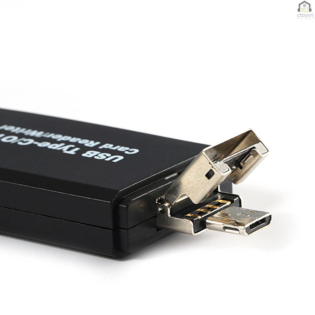 Đầu đọc thẻ nhớ USB loại C 3 trong 1 nhỏ gọn tiện dụng