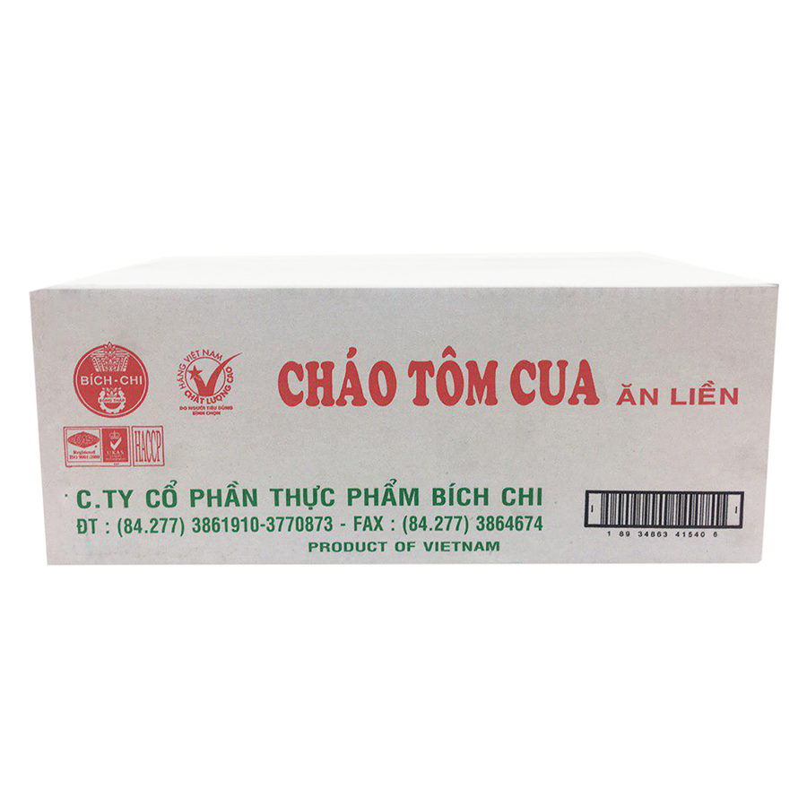 Thùng 50 Gói Cháo Tôm Cua Ăn Liền Bích Chi